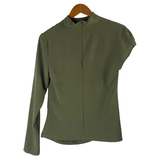 ZARA Asymmetric Draped One Shoulder Top in Light Khaki / Dusty Green Size M - Picture 3 of 4